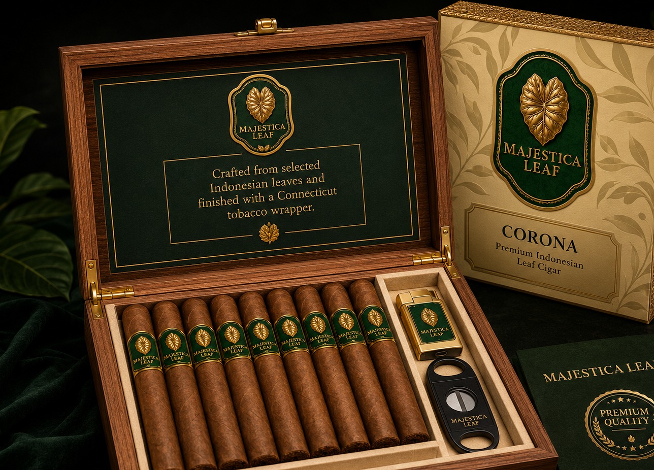 Majestica Leaf premium cigar box